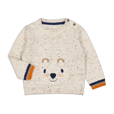 Baby Boy Cream Speckled Groundhog Sweater