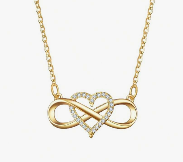rose gold infinity heart necklace