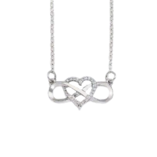 silver infinity heart necklace