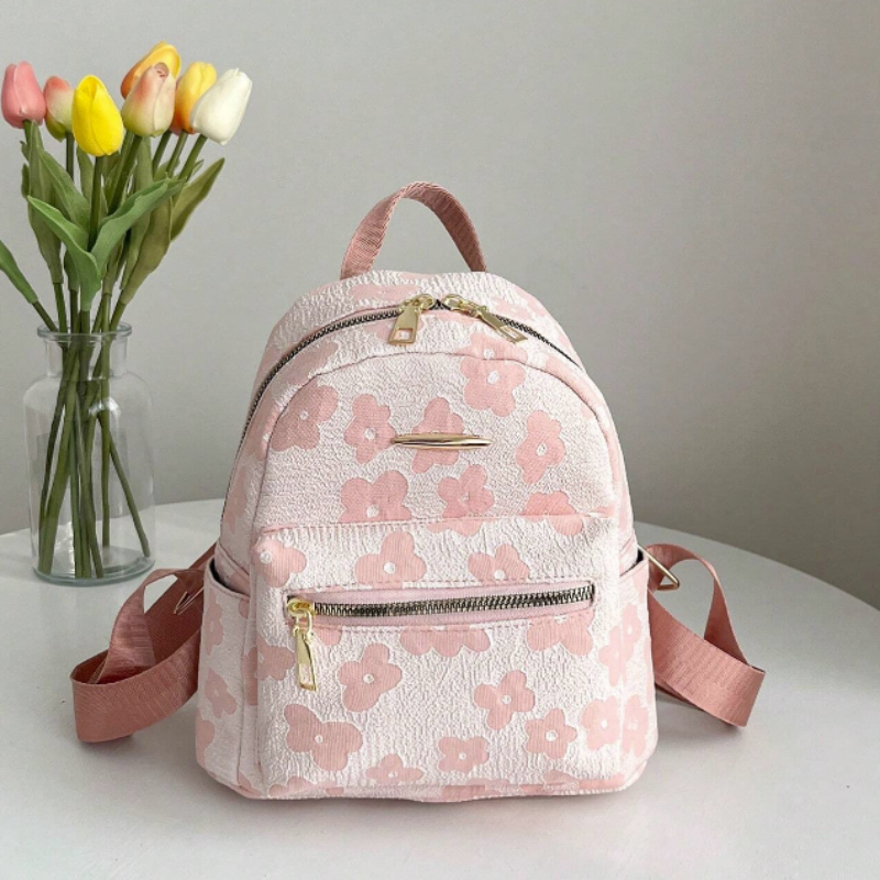 Pink flower backpack clearance