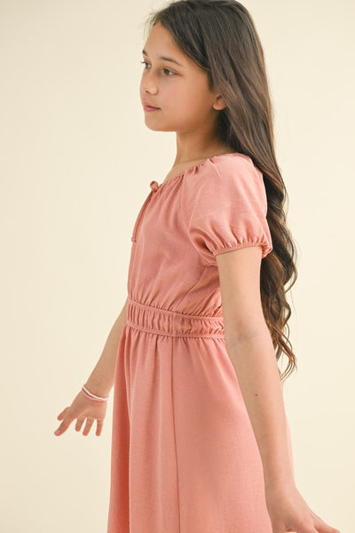 Salmon Juliette Waist Dress