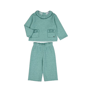 blue long sleeve and pant set