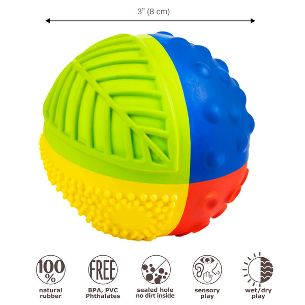 Sensory Ball Rainbow 3" - 100% Pure Natural Rubber