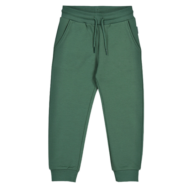 green joggers with elastic waist band