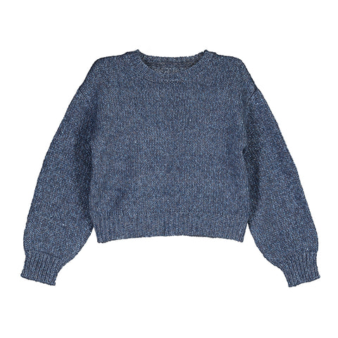 beautiful shades of blue sweater with tiny sequins knitted into the sweater for a touch of sparkle