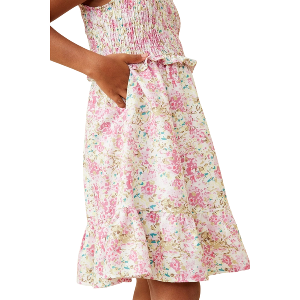 Smocked Floral Tank Dress