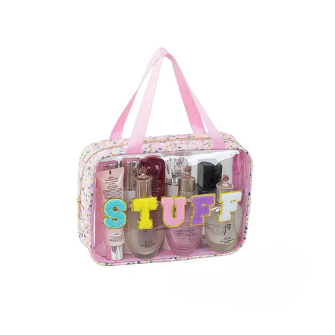 Pink Floral Cosmetic Bag