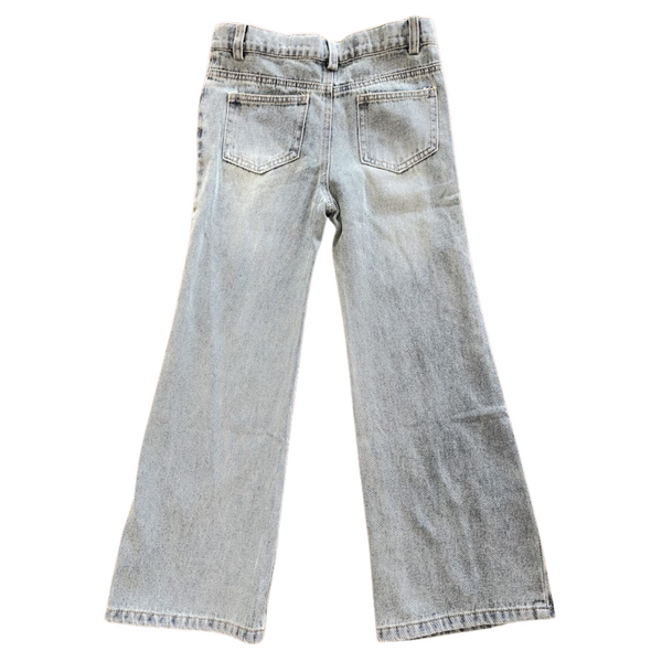 Wide Leg Acid Wash Denim Jeans