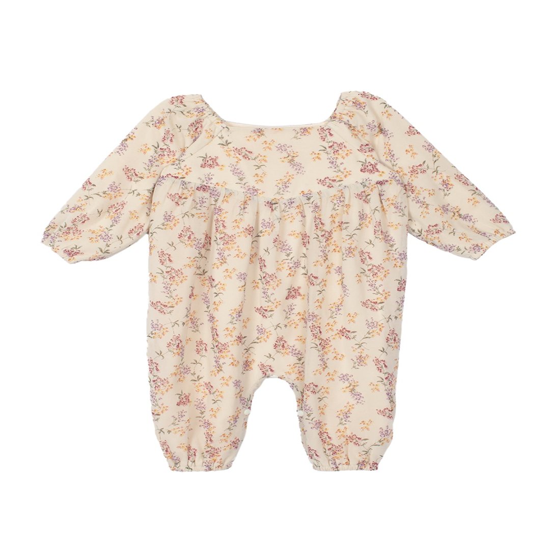 girl daywear romper with cute fall floral pattern