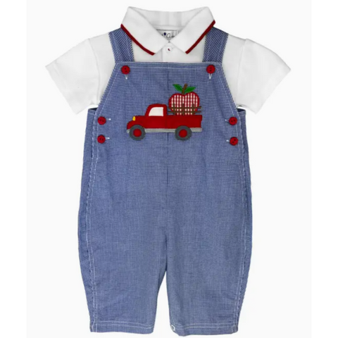 Apple Truck Applique Overalls