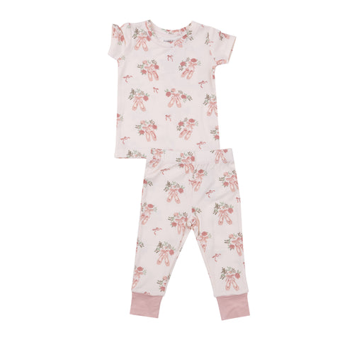 Pink loungewear set with ballet shoes