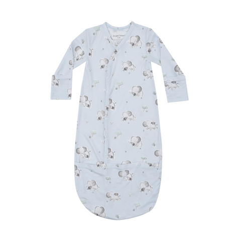 blue bundle gown with elephants