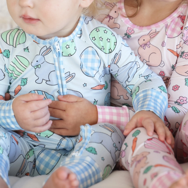 Hoppy Spring Blue Convertible Zip Bamboo Romper