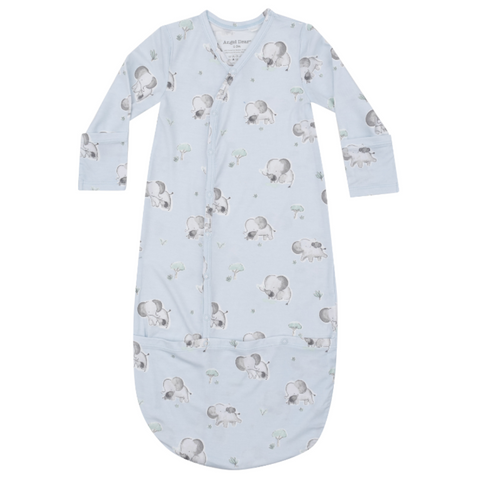 blue bundle gown with elephants