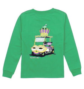 Mardi Cart Crop Green Long Sleeve Tee