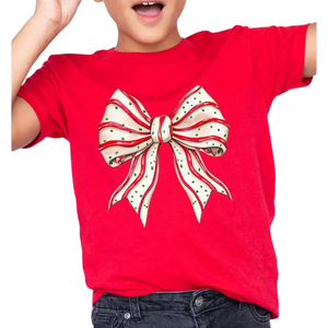 Christmas Tree Cake Bow Graphic Tee