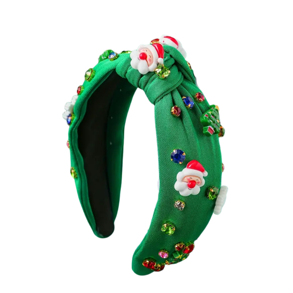 Christmas Rhinestone Knot Headband