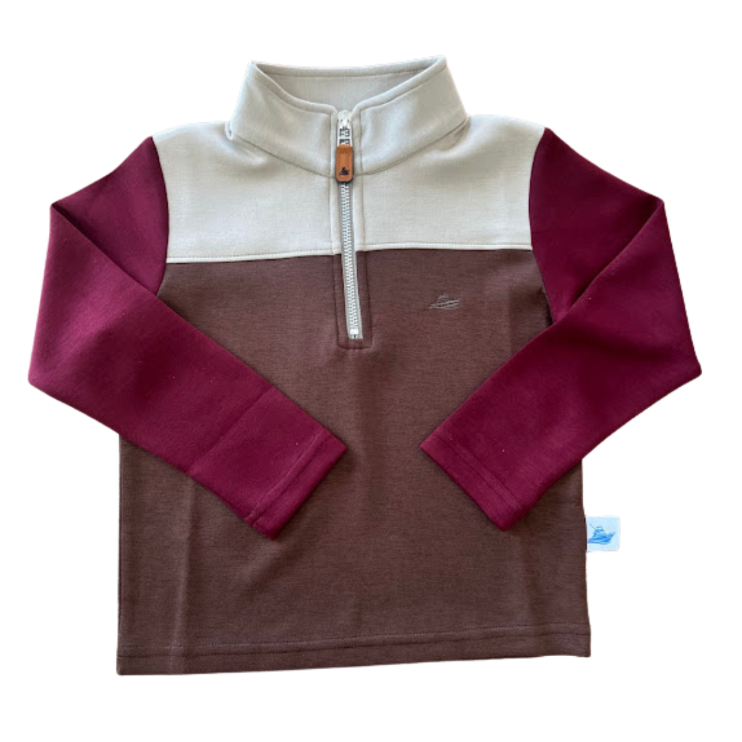Colorblock Pullover - Khaki Brown Marron