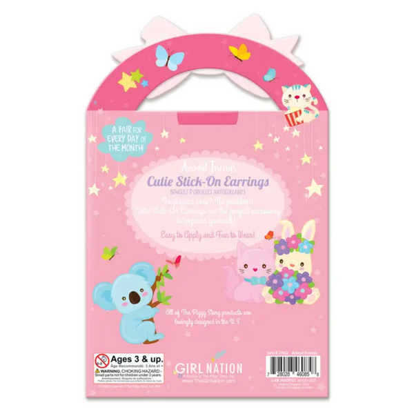 Cutie Stick on Earrings - Animal Friends