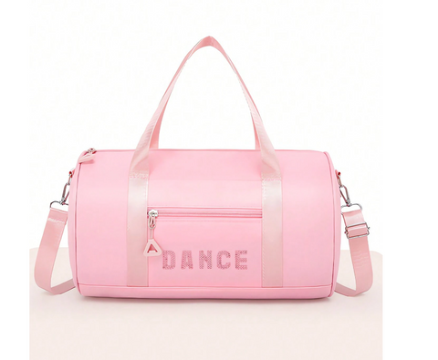 Pink Solid "DANCE" Duffle Bag