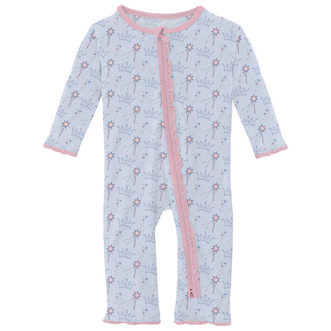 Print Muffin Ruffle Coverall with 2 Way Zipper Dew Magical Princess