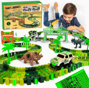 Dinosaur Race Car Track Set Toy