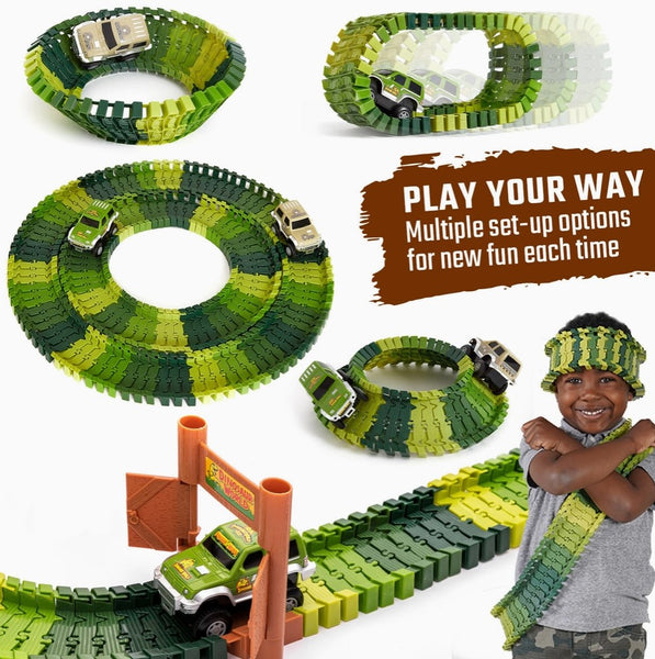 Dinosaur Race Car Track Set Toy