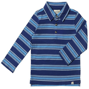 different color blue striped polo