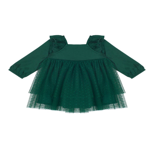 green christmas dress with long sleeve