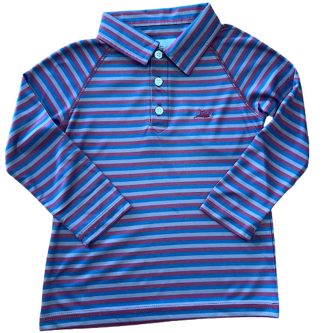 Boys Polo - Navy / Falcon Stripe