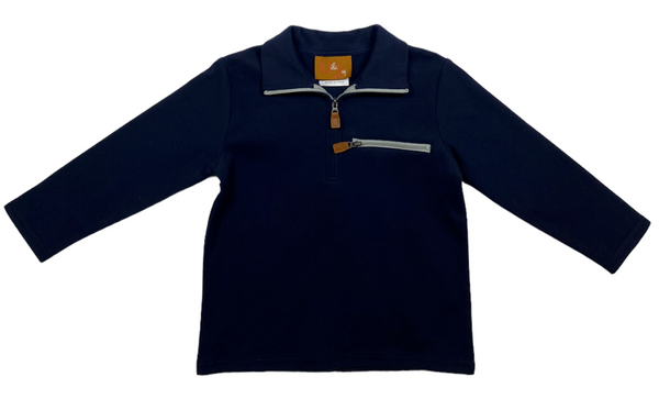 navy quarter zip pullover jacket
