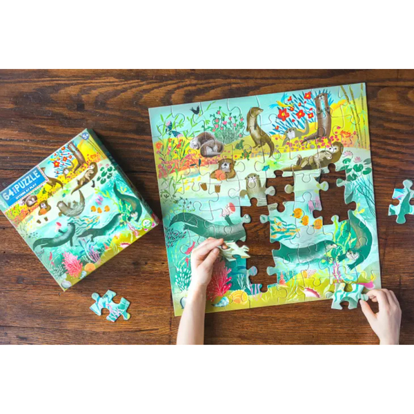 Otters at Play 64 Piece Puzzle