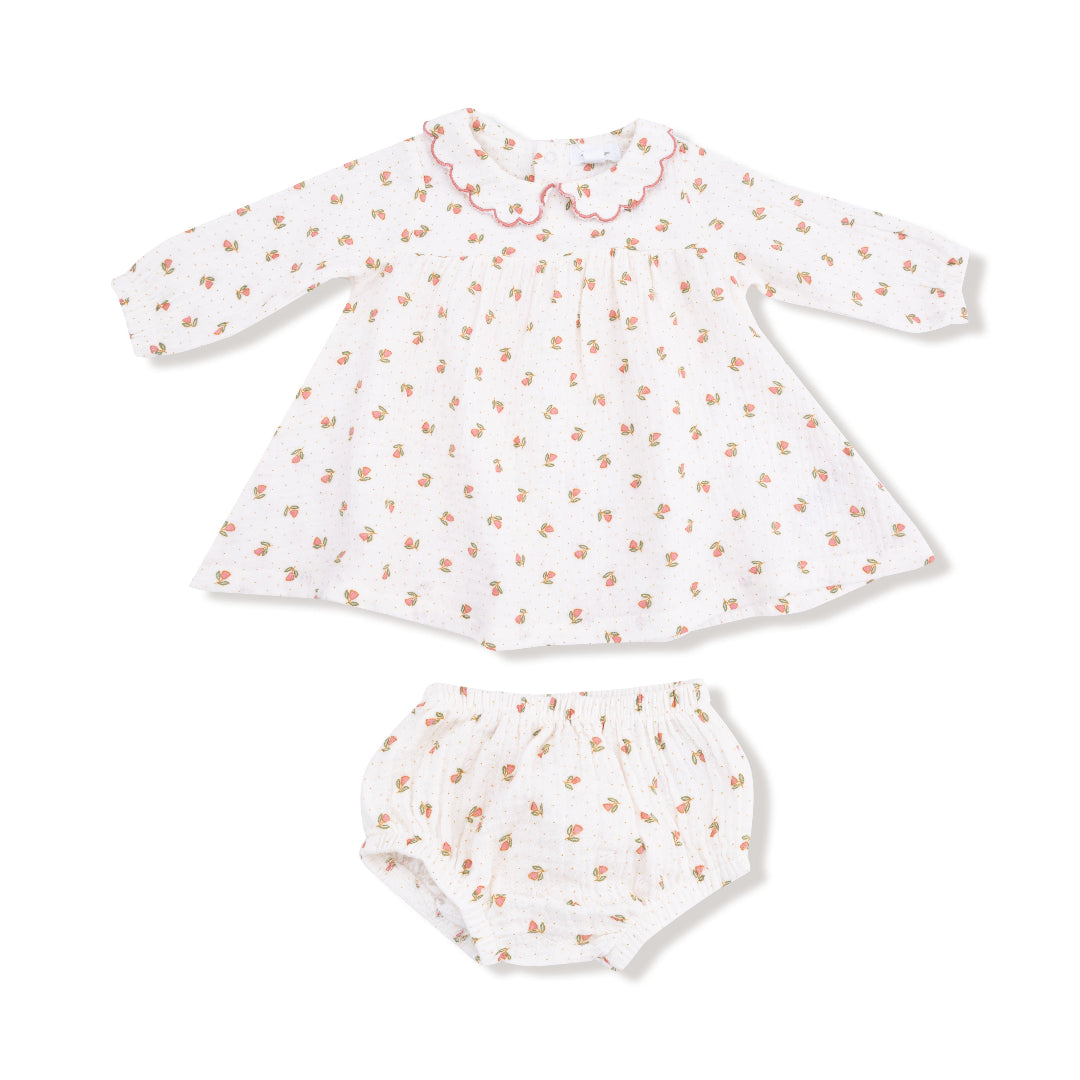 Petite Pointe Fleur - Petal Collar Dress + Diaper Cover