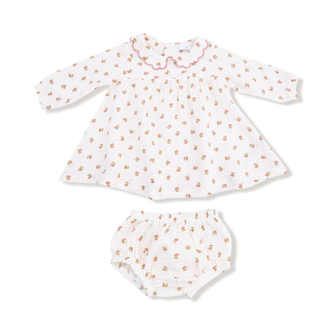 Petite Pointe Fleur - Petal Collar Dress + Diaper Cover