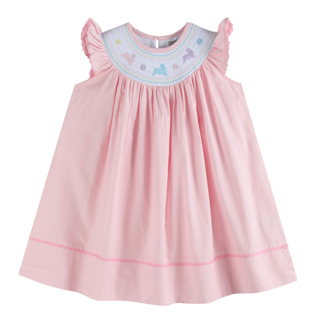 pink smocked easter dress