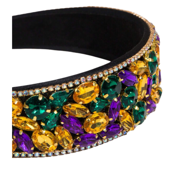 Rhinestone Jewel Mardi Gras Headband