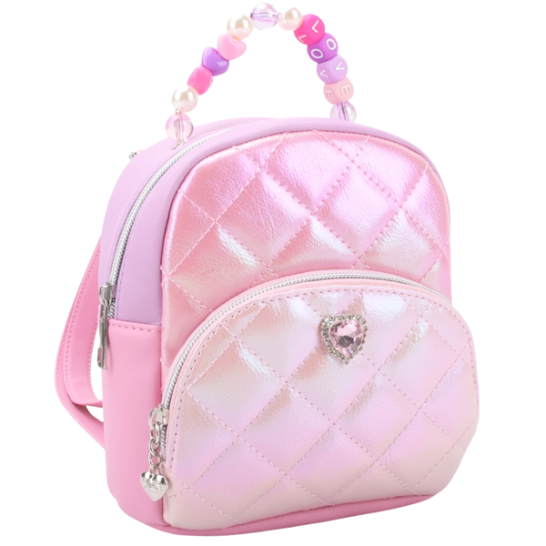 Quilted Metallic Color Block Micro Mini Backpack