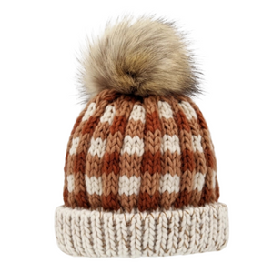 Sienna Buffalo Check Knit Hat