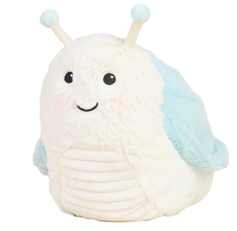 stuffed plush snail warmie on a white background