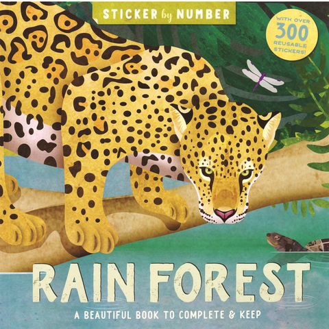 sticker by number rain forest book with over 300 reusable stickers