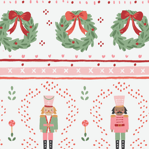 Sugar Plum Fairy - Nutcracker Fair Isle - Pink - Ruffle Footie