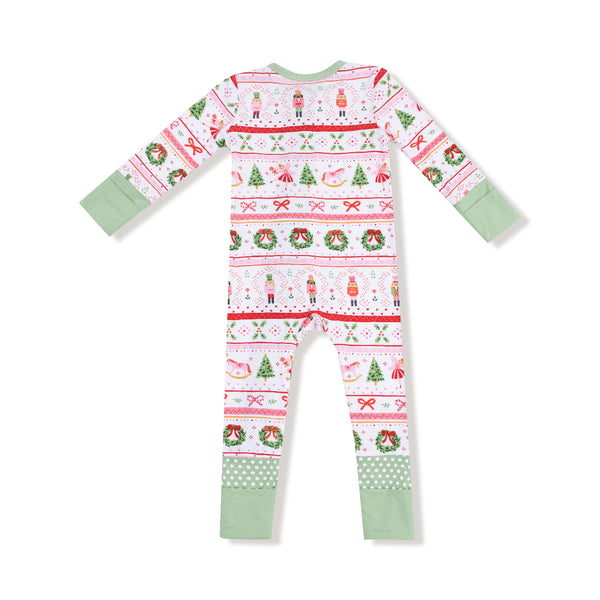 Sugar Plum Fairy- Nutcracker Fair Isle - Pink - Romper