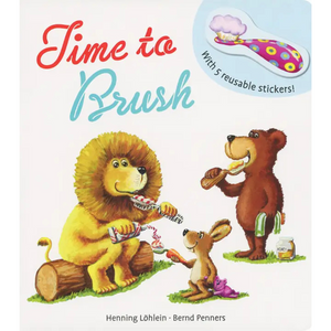 time to brush book with 5 reusable stickers