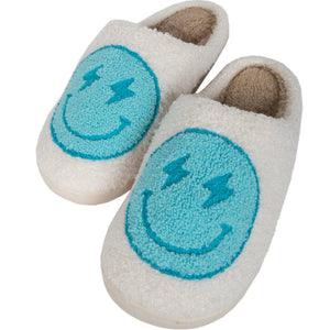 Slippers with Blue happy faces