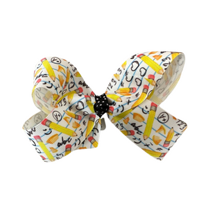 Paper and Pencil Back To School Bow
