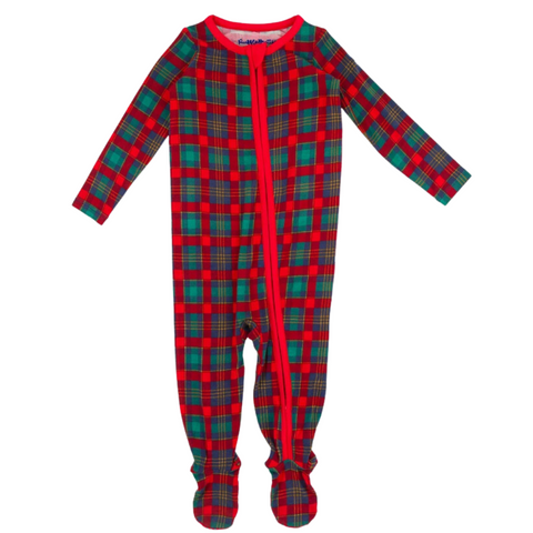 Merry memories Plaid One Piece Footie