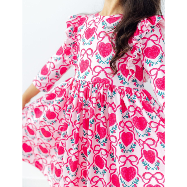 Fluttering Hearts Ruffle Twirl Dress