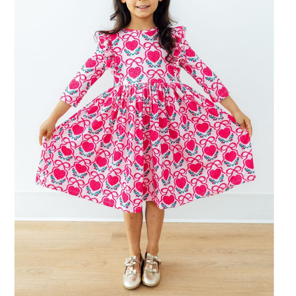 Fluttering Hearts Ruffle Twirl Dress