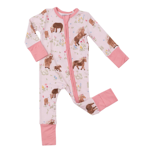 Pink coverall with ponies