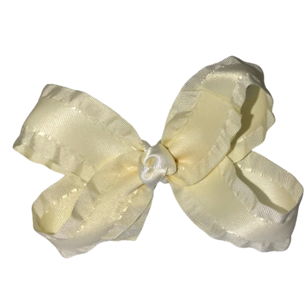 Solid Ruffle Ribbon Bow (More Colors Available)